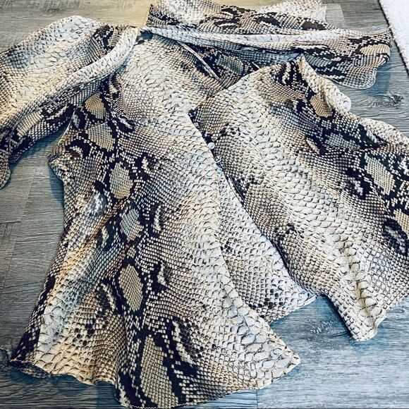 Zara python Cape Sleeve Blouse - Picture 13 of 16